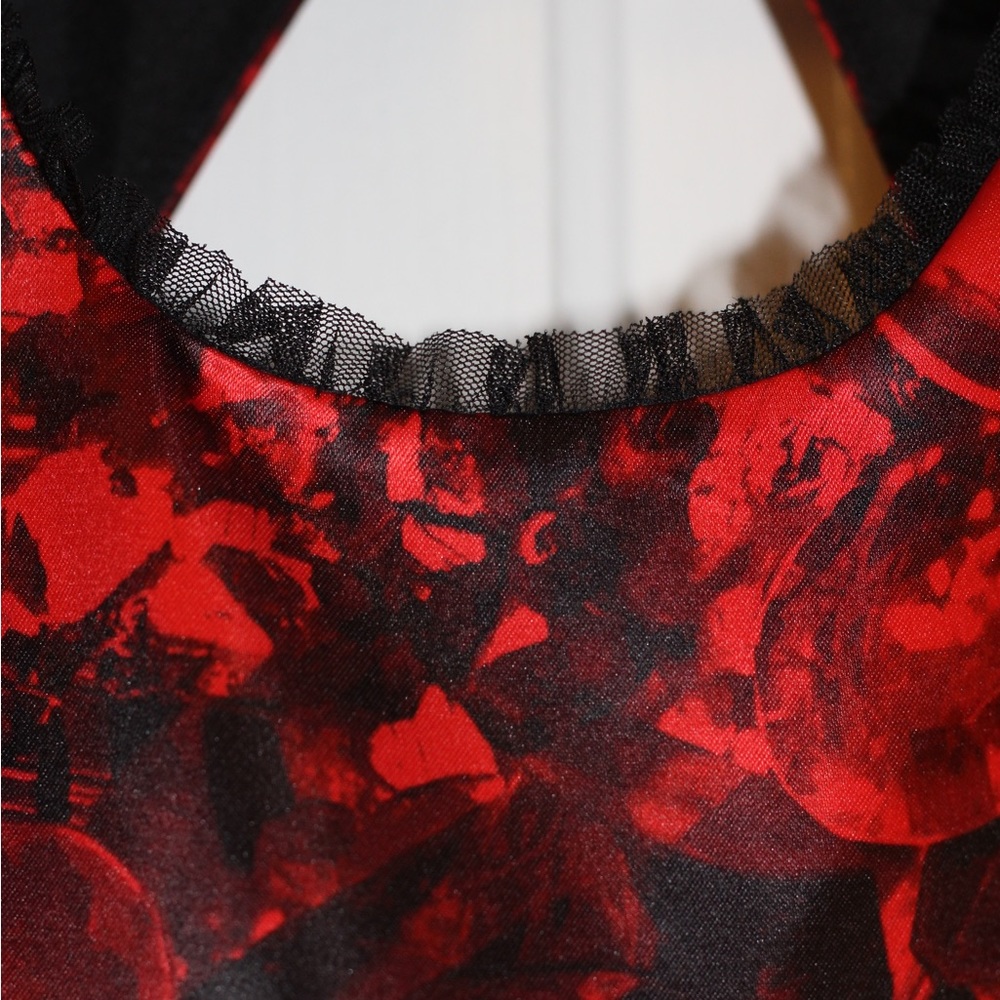 Princess Vera Wang Red & Black Floral Dress